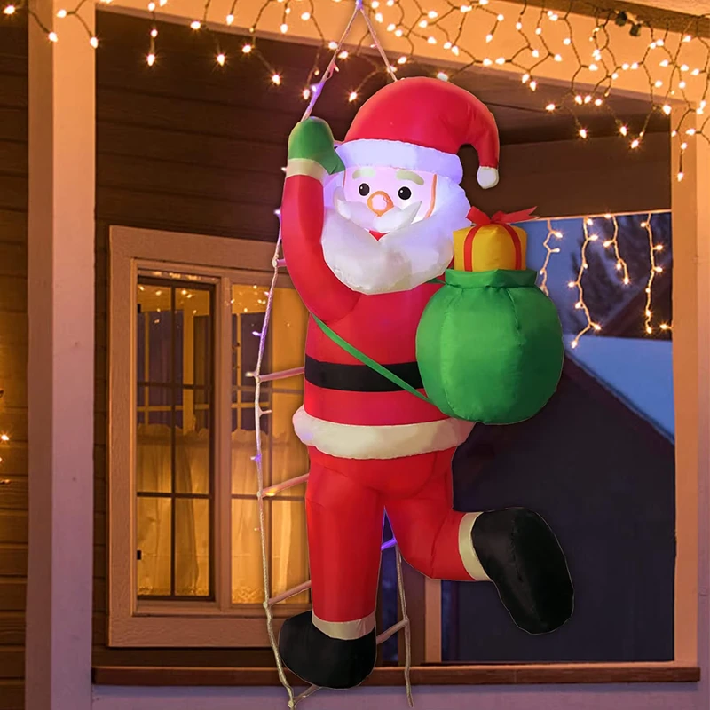 Hängende Weihnachtsinflatable Dekorationen Weihnachtsmann Geschenke gebend mit eingebautem LED-Licht Xmas Feiertagsdeko