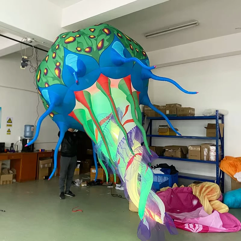 Dekorasi Model Ubur-Ubur Inflatable LED Gantung untuk Acara Pesta