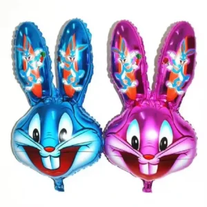 Happy Easter Balloon 83*43cm Inflatable Bunny Foil Balloon Blue pink Cartoon Rabbit Head Foil Balloon