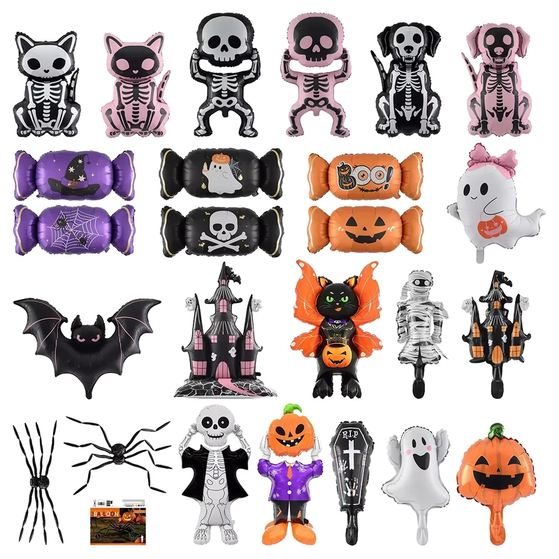 Tiệc Chủ Đề Halloween Vui Vẻ Bong Bóng Nhôm Thân Thiện Với Môi Trường Kích Thước Tùy Chỉnh Bong Bóng Hình Đặc Biệt Trang Trí