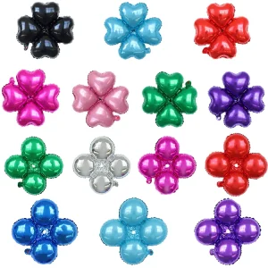 Heart Shaped Clover Four Wheeled Balloon Thick Environmentally Friendly Durable Birthday Party Decorations
