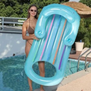 Heart Watermelon Lounge Water Floating Hammock Swimming Inflatable Pool Float Mattress With Cup Holder
