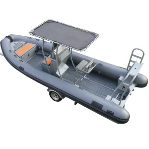 Heavy Duty 22 ft Open RIB 660 Double Aluminum Rigid Hull PVC Hypalon Inflatable Boats With T top for Sale