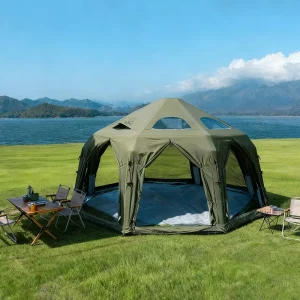Heavy Duty Custom Cotton Canvas Camping Tent 6-8 Person Fireproof Four-Season Windproof Outdoor Portable Quick CE Certified