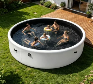 Piscina Inflável de Alta Resistência com Costura Drop Stitch com Sofás e Bar para Uso Comercial ao Ar Livre para Adultos e Crianças