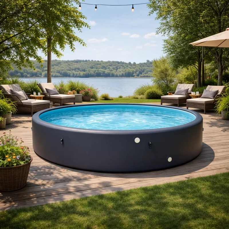 Piscina gonfiabile a doppio strato pesante, materiale PVC ispessito, anti-perdita, resistente ai raggi UV per adulti e bambini, gioco d'acqua estivo