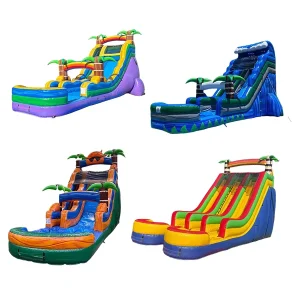 Heavy Duty Eco-Friendly Inflatable Water Slide Bounce House Combo Splash Pool Climbing Wall 1000kg Capacity for Community