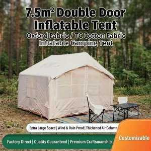 Heavy Duty Four-Season Outdoor Inflatable Tent 7.5m Dual Skylights Quick Automatic Opening Oxford Fabric 4-8 People Capacity