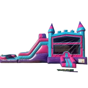 Heavy Duty Inflatable Bounce Combo with Dual Slide & Basketball Hoop