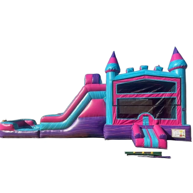 Heavy Duty Inflatable Bounce Combo with Dual Slide & Basketball Hoop