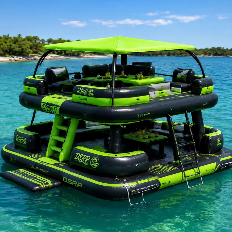 Robuste aufblasbare Wasser-Sofa-Lounge mit Tisch, doppelte Decks, für gewerbliche Nutzung