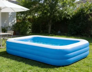 Piscina Inflável Grande e Resistente para Família com Sistema de Inflacão Rápida e Válvula de Drenagem