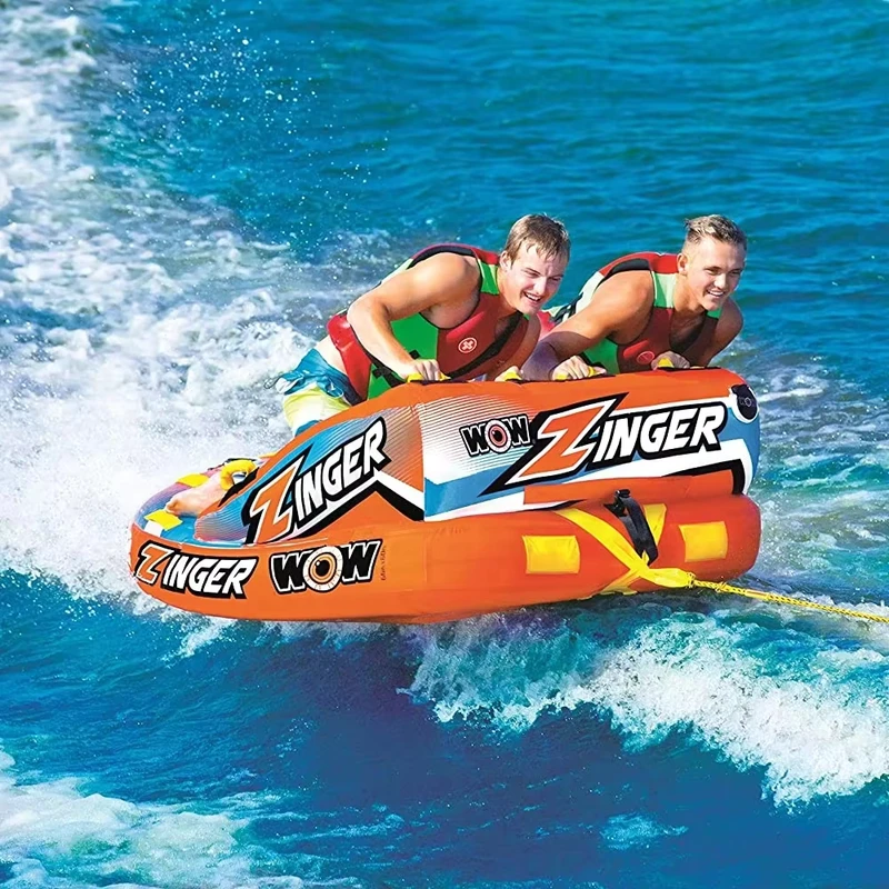 Heavy Duty PVC 2-4 Person Inflatable Towable Tube Lake Towable Boat Water Sport Ski Tube for Family