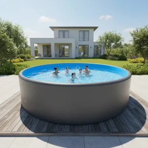 Heavy Duty Round Drop Stitch Pool Commercial Grade Diameter 5m * Depth 1.2m Inflatable Swimming Pool for Backyard