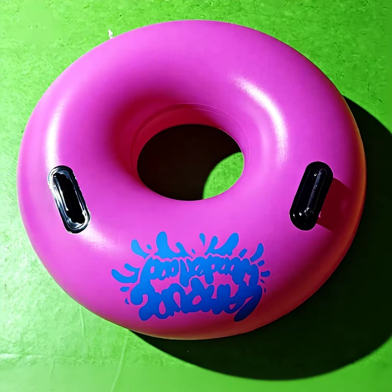 Heavy Pink PVC Inflatable Two Tube Water Raft CE EN71 Certified 1 Person Lazy River Swim Body Ring Home & Water Park Use