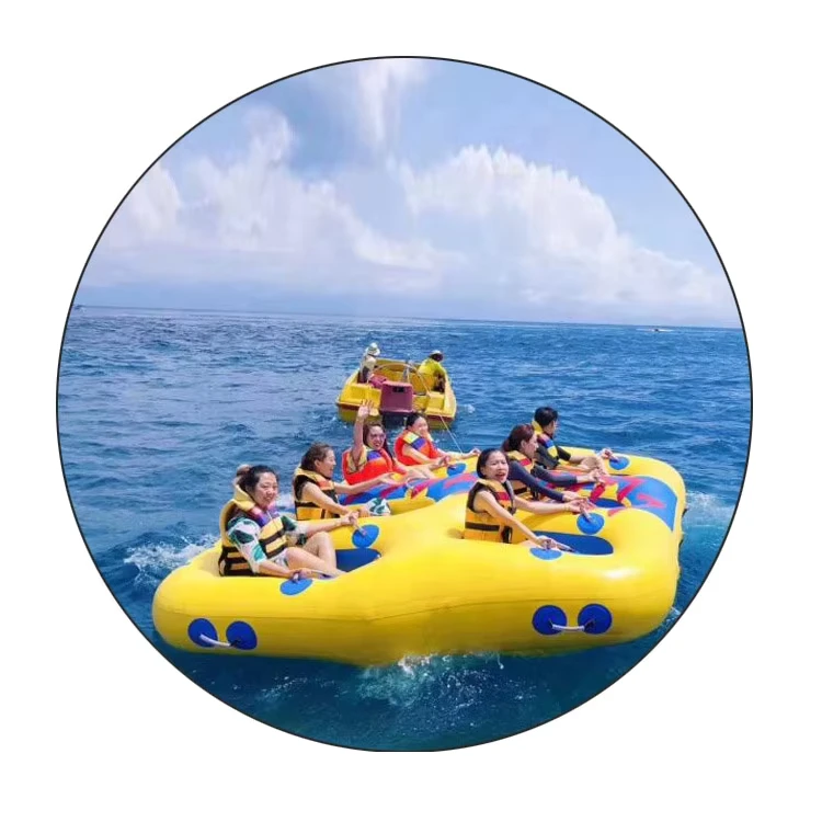 Zware 5 Persoons Zeil PVC Opblaasbare Donut Water Ski Boot Tube
