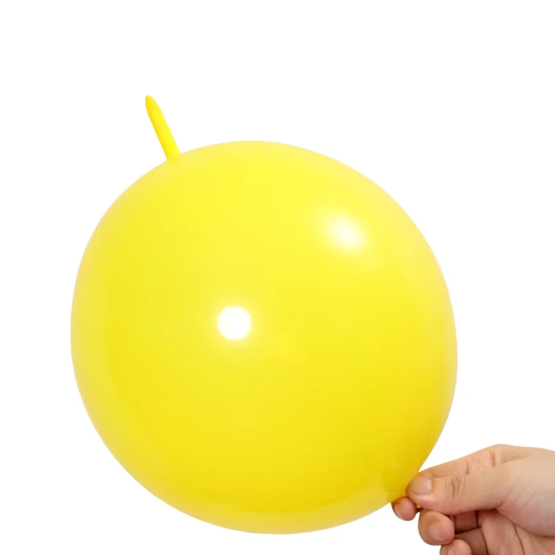 High Appearance Level 10 Inch Yellow Color Latex Tail Balloons