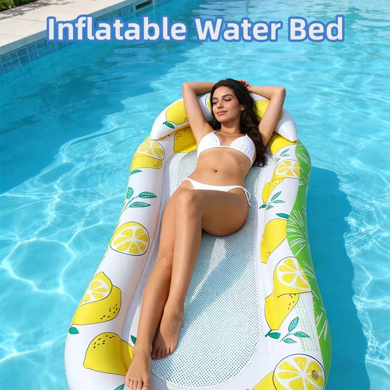 High Buoyancy Portable Foldable PVC Water Hammock Float Inflatable Water Bed for Lake Pool