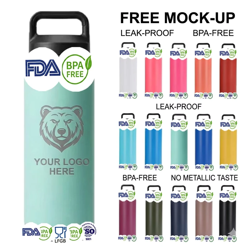 High Capacity Vacuum Insulated Water Bottle Leak-Proof Stainless Steel Sports Mug for Fitness