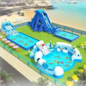 Cầu Trượt Nước Inflatable Lớn Cho Trẻ Em Và Người Lớn Sử Dụng Thiết Bị Công Viên Nước