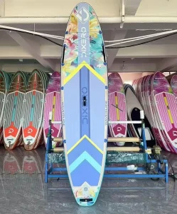 High Premium 11’*33” Blue Flower New Design Drop Stitch PVC Inflatable Paddleboard Stand up Paddle Board Inflatable Sups
