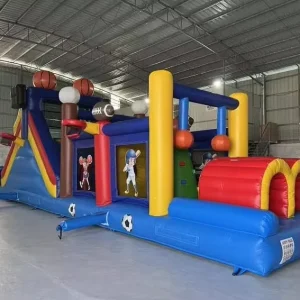 High Quality 12x3m PVC Inflatable Obstacle Course Slide for Party Rentals Adults Includes Blower Easy Setup 2-3 Year Warranty