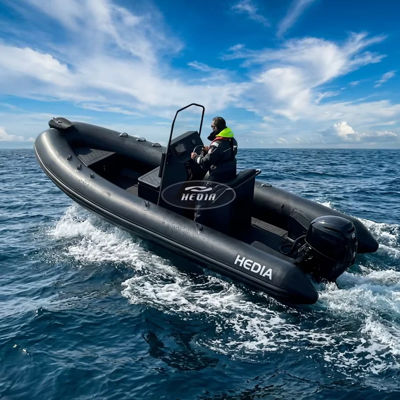 Barco Inflável de Alumínio de 17 pés em PVC Hypalon RIB500 de Alta Qualidade com Console Central