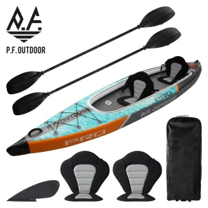 Kayak Gonfiabile da Pesca in PVC di Alta Qualità per 2 Persone, Barca da Pesca Gonfiabile a Due Posti, Canoe e Kayak Gonfiabili in PVC