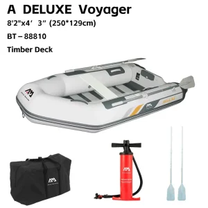High Quality 250*129 cm Slat Wood Floor PVC Inflatable Canoe Kayak for 3 Persons 529kg Capacity Lakes & Rivers