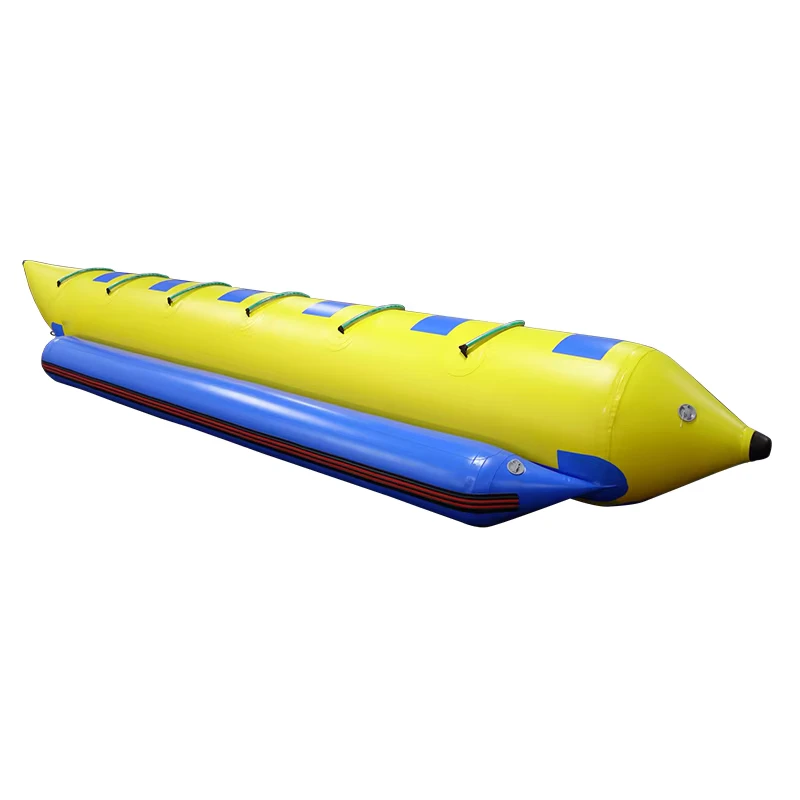 Bote inflable de PVC de alta calidad para 6 pasajeros, banana boat para recreación al aire libre, entretenimiento en mar, parque acuático o piscina para adultos