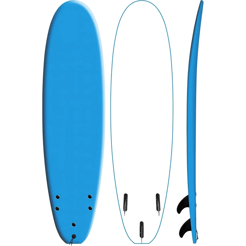 Prancha de Surf Longboard Clássica de Alta Qualidade de 8 pés (8ft) com Acessórios, Núcleo EPS Branco, Material XPE HDPE para Surf