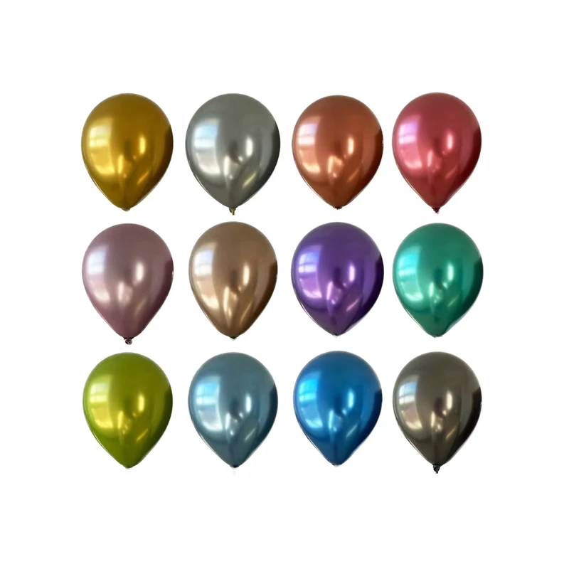 Balão de Látex Metálico Cromado Vermelho Preto Dourado para Natal e Halloween - Alta Qualidade - Suprimentos para Festas