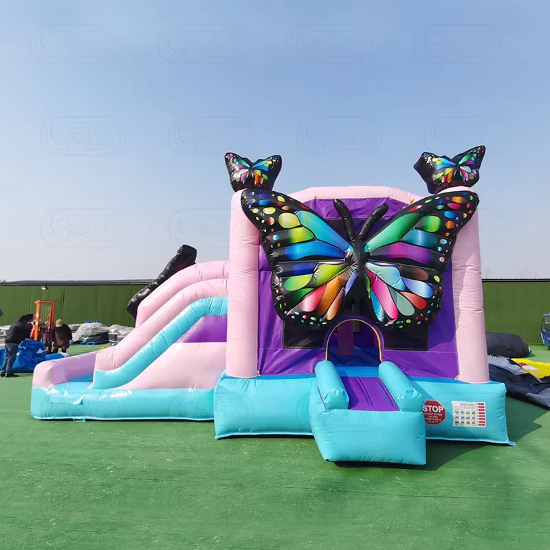 High Quality Colorful Butterfly Bouncy Castle Inflatable Bouncer Bounce House Luxury Marble Jump Castle for Kids Adults