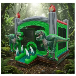 Castello gonfiabile a tema dinosauro di alta qualità per bambini 13x13ft per noleggio feste