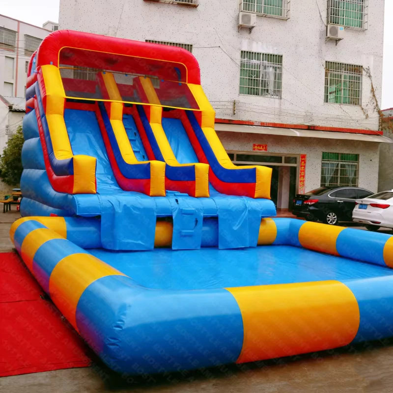Kombinasi Inflatable Kelas Komersial Berkualitas Tinggi (Seluncuran Air & Kastil Bouncy) untuk Anak-anak Sekolah & Aplikasi Acara