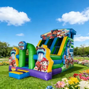 High Quality Custom Cartoon Theme PVC Inflatable Bounce House and Slide Combo with 3 Year Warranty Easy Setup for Kids