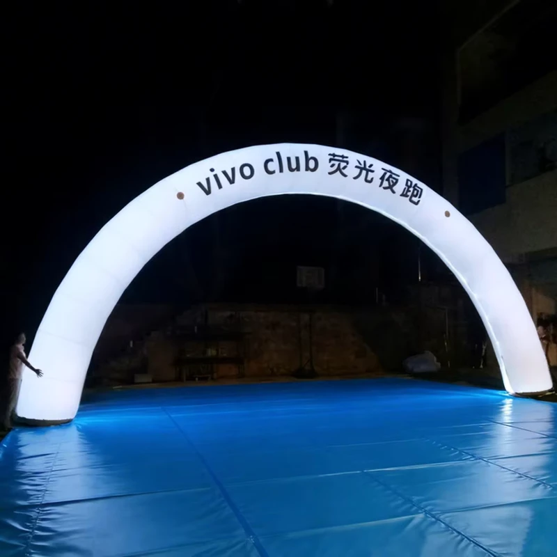 Arco Inflable de Iluminación LED Personalizado de Alta Calidad para Eventos al Aire Libre, Publicidad Efectiva con Logo Impreso en la Meta