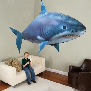 High Quality Electric Air Inflatable Kids Toys Inflatable PVC Remote Control Flying Fish Shark Balloon Toy for Adult
