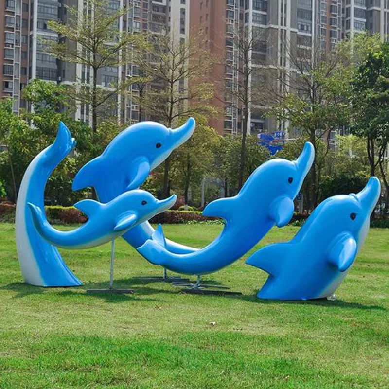 Sculpture géante en résine plastique de haute qualité, dauphin, requin, pieuvre, statue moderne à vendre