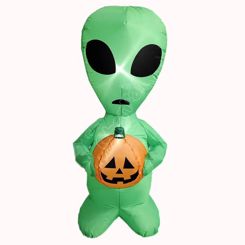 High Quality Holiday Decoration Inflatable Extra-terrestrial with Pumpkin Bright White LEDs Halloween Party Yard