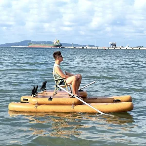 High Quality Inflatable Boat Kayak 2 Person Sit on Top Fishing Boat Dinghy Electric Catamaran with Motor for Sale