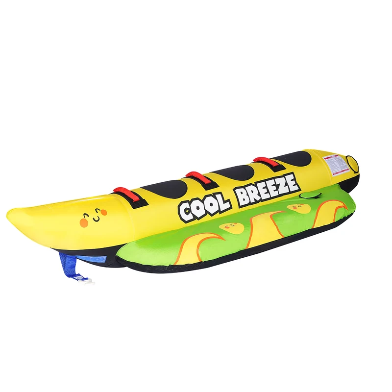 Tubo Gonfiabile per Sci Acquatico di Alta Qualità in PVC per 3 Persone, Tubo Trainabile a Forma di Banana per Sport Acquatici