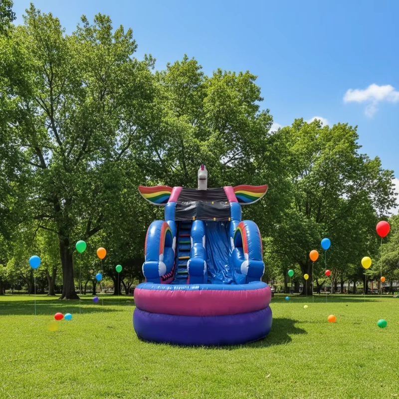 Tobogán de Agua Inflable de Alta Calidad con Piscina - Tobogán de Agua Inflable Comercial