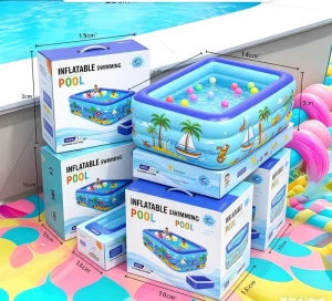 High Quality Outdoor Children’s Backyard Inflatable Swimming Pool Eco-friendly PVC Portable Foldable Rectangle for Kids Newborns