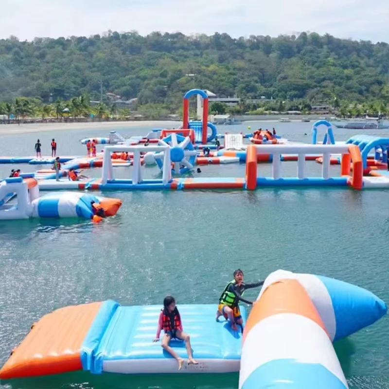 Parque Acuático Inflable de Alta Calidad, Curso de Obstáculos Inflable para Adultos y Niños