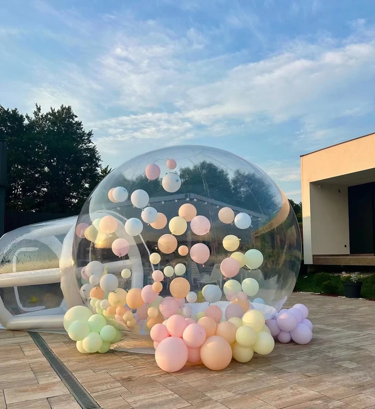 Casa de bolhas inflável para festas ao ar livre de alta qualidade, casa de bolhas em PVC, casa de bolhas transparente branca