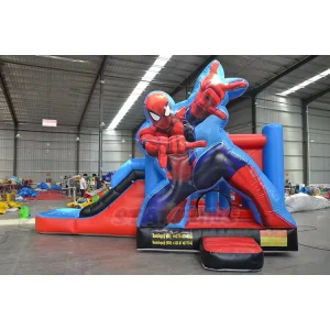High Quality Outdoor Spiderman Bounce House With Slide Commercial Inflatable Dry Bounce Houses for Kids and Adults