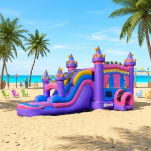 High Quality PVC Inflatable Bouncing House Jumping Castle with Slide Combo for Kids Inflatable Water Slide Castle Combo