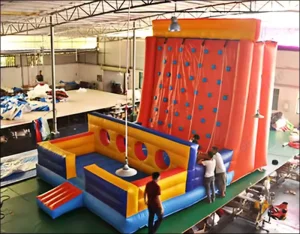 High Quality PVC Material Jumping Combo Commercial Party Big Bounce Inflatable Sticky Climbing Wall with Easy Setup