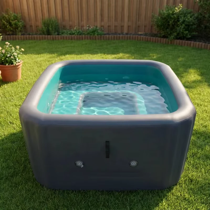 สระว่ายน้ำเชิงพาณิชย์พกพาคุณภาพสูง PVC พร้อมเบาะพับได้และพกพาได้